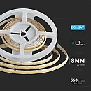 Ταινία LED COB DC 24V 18W/m Double PCB 8mm 3in1 CCT 2700K-6500K 5 μέτρα VT-COB 560 V-TAC 10555