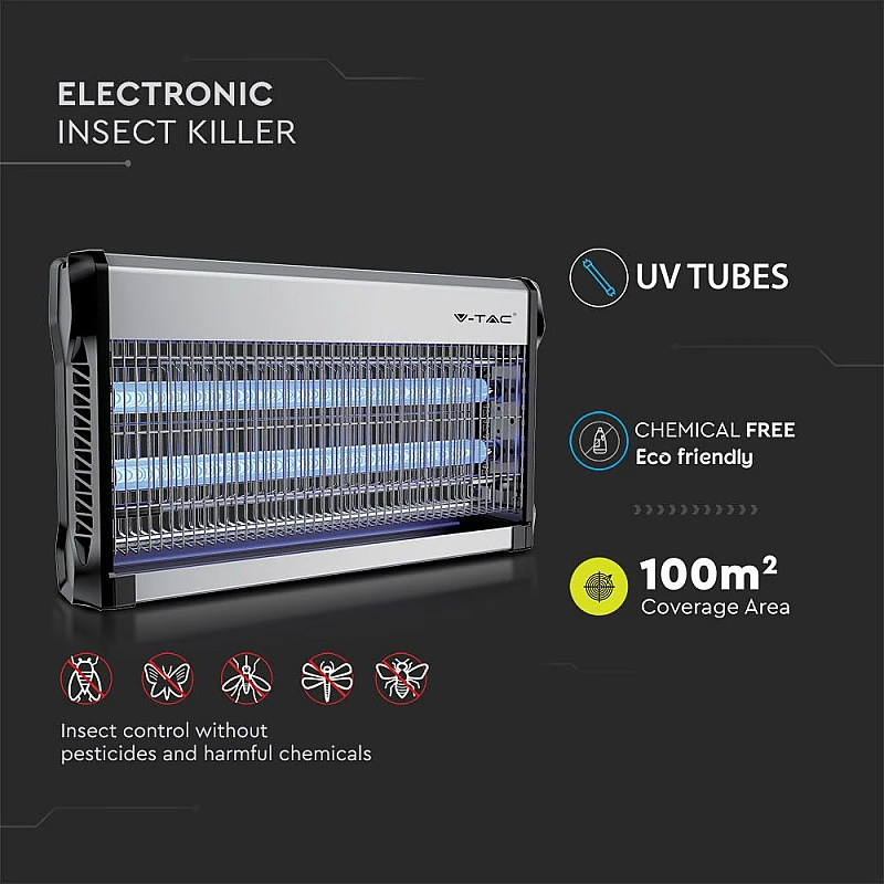 Ηλεκτρική εντομοπαγίδα LED 2*15Watt 220V-240V VT-3230 11181 V-TAC
