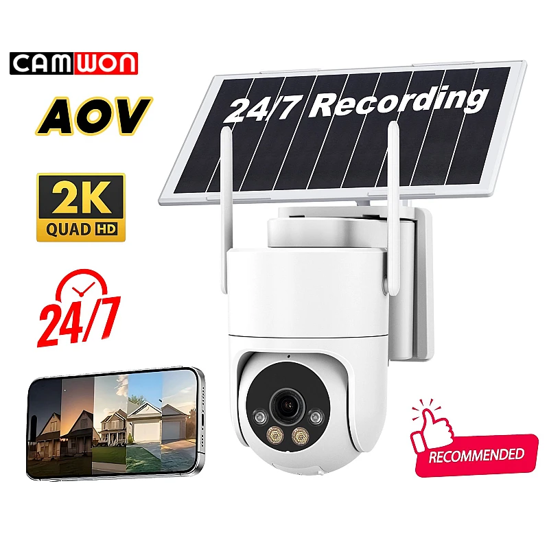 CAMWON WIP-CP300BW CamhiPro WiFi AOV Solar Battery Camera Ηλιακή κάμερα 3 Mpixels Λευκή