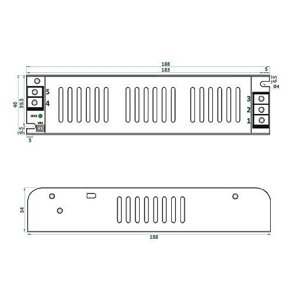 Τροφοδοτικό ταινίας Led SLIM 120W 24V 5A ADLS-120-24 Adlerpower
