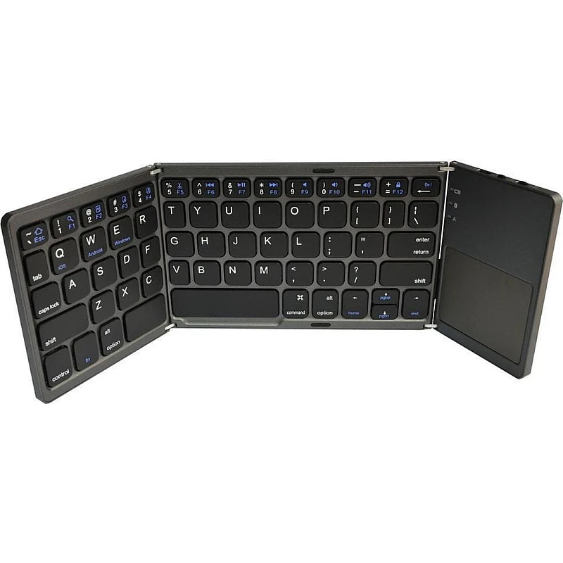Aσύρματο πτυσσόμενο πληκτρολόγιο με επιφάνεια αφής Bluetooth 3.0 B033 μαύρο OEM