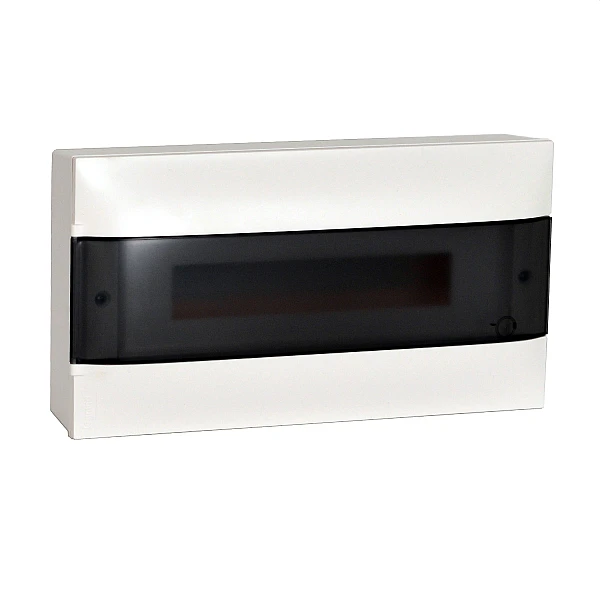 LEGRAND Ηλεκτρολογικός πίνακας πλαστικός Practibox S επίτοιχος 1 σειρά από 18 στοιχεία, διάφανη πόρτα., Ν+Ε κλέμμες 137216