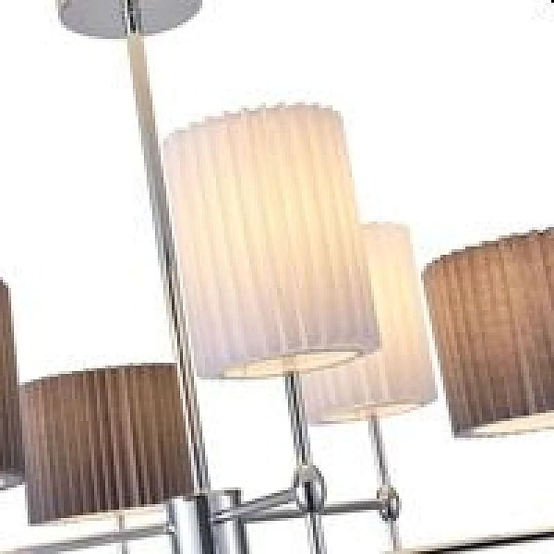 Φωτιστικό Οροφής Κρεμαστό 6xΕ14 Φ740mm μέταλλο με ύφασμα λευκό-μαύρο ARTE ILLUMINA VELI 144-24051 Eurolamp
