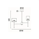 Φωτιστικό Οροφής Κρεμαστό 6xΕ14 Φ740mm μέταλλο με ύφασμα λευκό-μαύρο ARTE ILLUMINA VELI 144-24051 Eurolamp