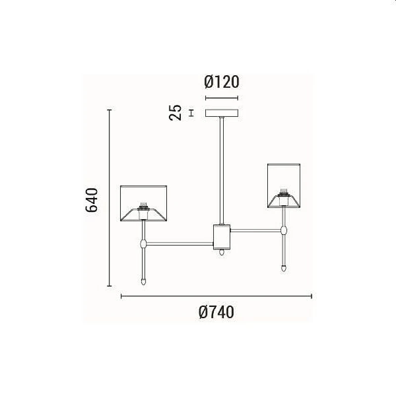 Φωτιστικό Οροφής Κρεμαστό 6xΕ14 Φ740mm μέταλλο με ύφασμα λευκό-μαύρο ARTE ILLUMINA VELI 144-24051 Eurolamp