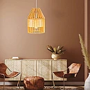 Φωτιστικό Οροφής Κρεμαστό 1xΕ27 Φ400X400 ξύλινο ARTE ILLUMINA 144-30006 Eurolamp