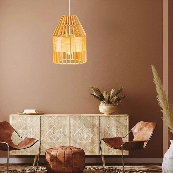 Φωτιστικό Οροφής Κρεμαστό 1xΕ27 Φ400X400 ξύλινο ARTE ILLUMINA 144-30006 Eurolamp