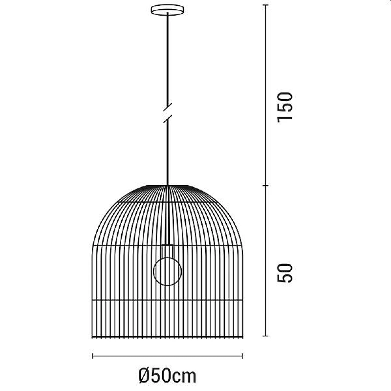 Φωτιστικό Οροφής Κρεμαστό 1xΕ27 Φ500x500 RATTAN λευκό ARTE ILLUMINA 144-33016 Eurolamp