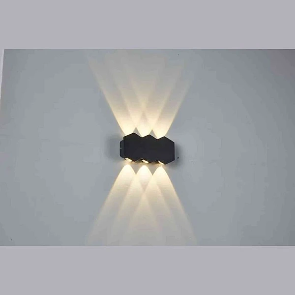 Φωτιστικό LED επιτοίχιο UP & DOWN 6W 460Lm 155x80x35mm Μαύρη αλουμινίου 3000Κ Θερμό Λευκό 145-20286 EUROLAMP