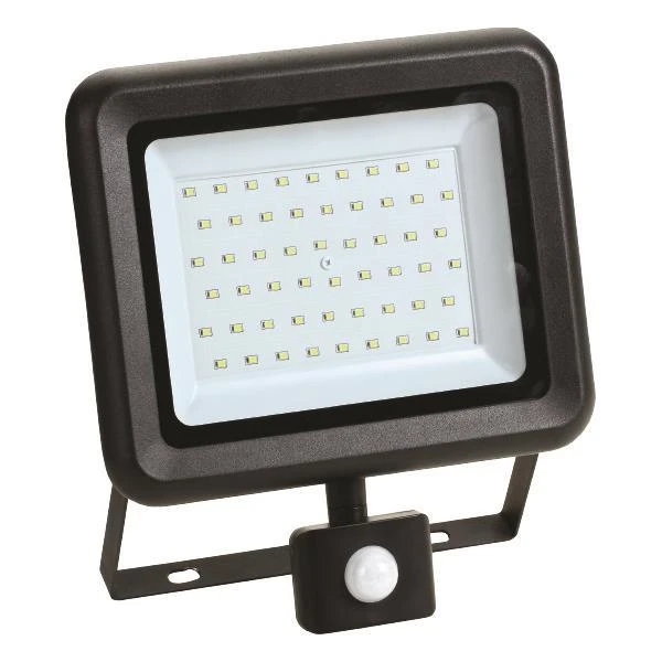 Προβολέας LED PLUS 50W  Φυσικό λευκό 4000K Μαύρος με περιστρεφόμενο ανιχνευτή 147-69643