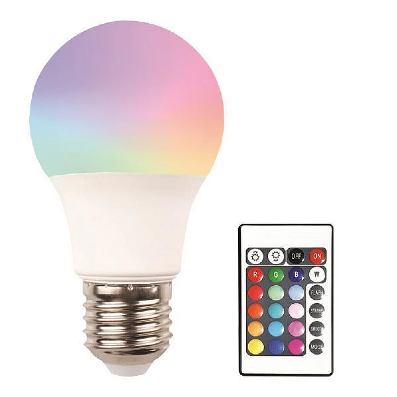 Λαμπτήρας Led E27 9W RGBW με τηλεχειριστήριο 147-77906 EUROLAMP Λαμπτήρας Led E27 9W RGBW με τηλεχειριστήριο 147-77906 EUROLAMP