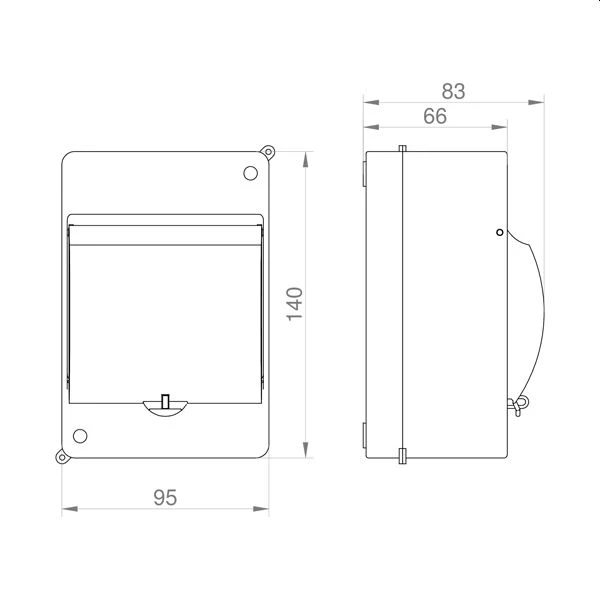 Ηλεκτρολογικός πίνακας Πλαστικός επίτοιχος 4 θέσεων MINI 151-25105 EUROLAMP