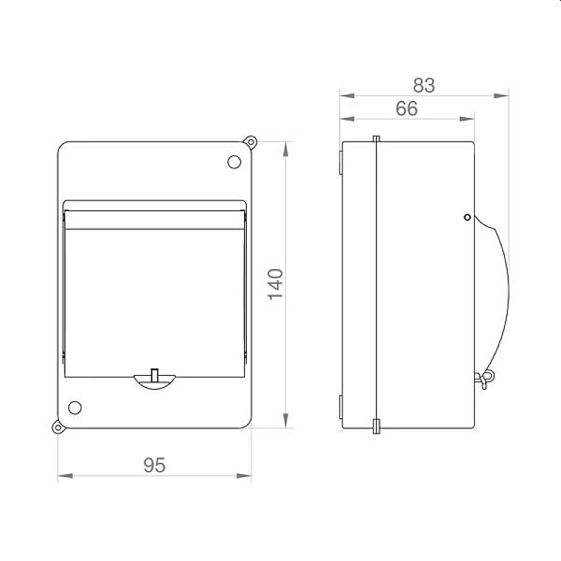 Ηλεκτρολογικός πίνακας Πλαστικός επίτοιχος 4 θέσεων MINI 151-25105 EUROLAMP