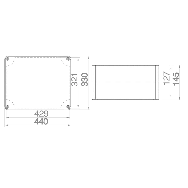 Στεγανό κουτί διακλάδωσης πλαστικό Box IP65 440x330x145 Γκρί 151-25564 Eurolamp