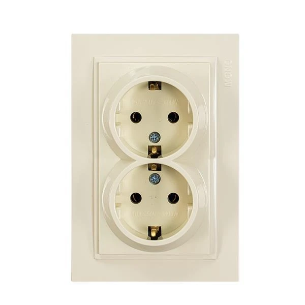 Πρίζα Σούκο Διπλή Χωνευτή 16Α Μπεζ 152-10236 MONO ELECTRIC Despina by Eurolamp