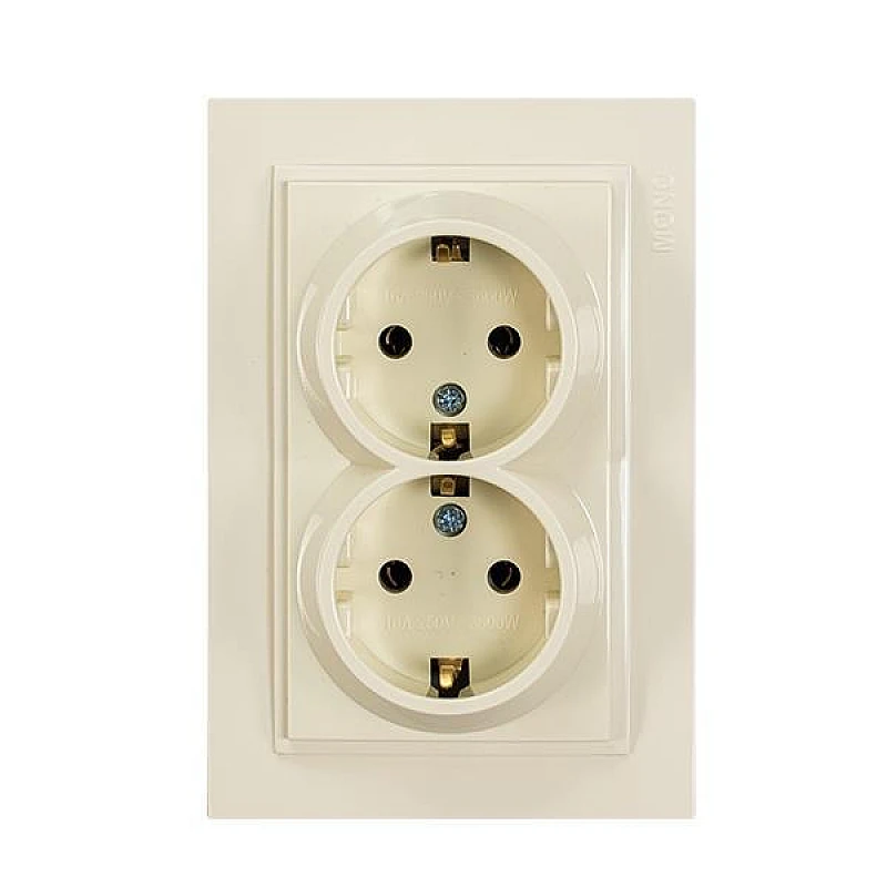 Πρίζα Σούκο Διπλή Χωνευτή 16Α Μπεζ 152-10236 MONO ELECTRIC Despina by Eurolamp Πρίζα Σούκο Διπλή Χωνευτή 16Α Μπεζ 152-10236 MONO ELECTRIC Despina by Eurolamp