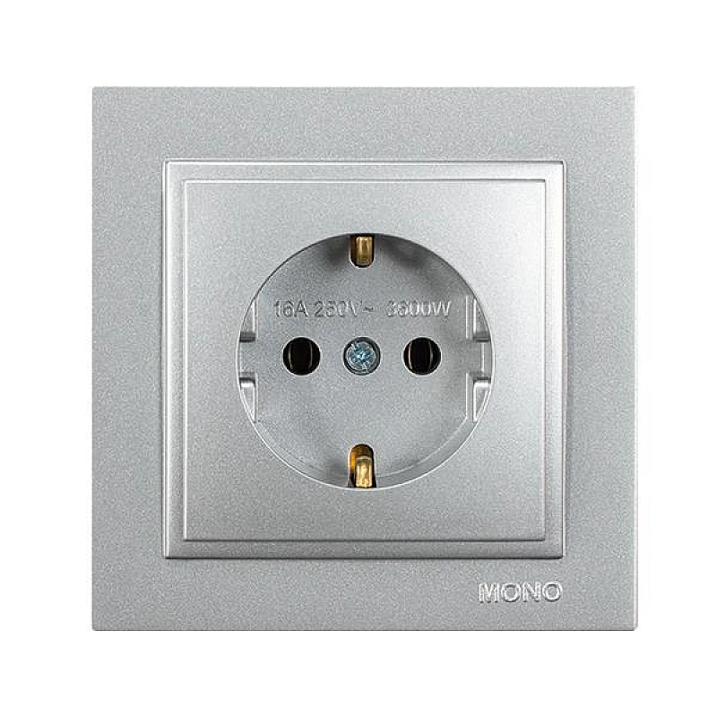 Πρίζα Σούκο χωνευτή 16A 250V Ασημί 152-10430 MONO ELECTRIC Despina by Eurolamp Πρίζα Σούκο χωνευτή 16A 250V Ασημί 152-10430 MONO ELECTRIC Despina by Eurolamp