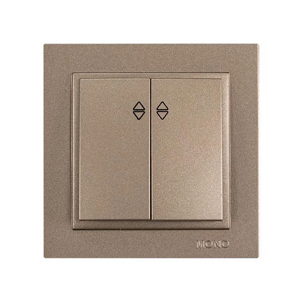 Διακόπτης Διπλός Αλέ- ρετουρ χωνευτός LIGHT FUME 152-10507 MONO ELECTRIC Despina by Eurolamp