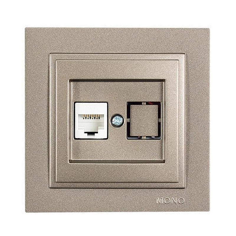 Πρίζα Data CAT 6 RJ 45 Μονή LIGHT FUME 152-10540 MONO ELECTRIC Despina by Eurolamp Πρίζα Data CAT 6 RJ 45 Μονή LIGHT FUME 152-10540 MONO ELECTRIC Despina by Eurolamp