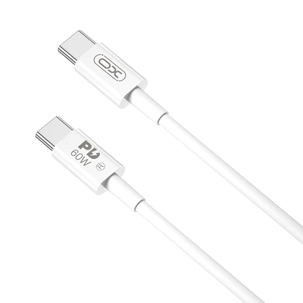 XO NB-Q190B Καλώδιo USB Type C σε USB Type C Ταχείας Φόρτισης 60W μήκος 2m σε Λεύκο Χρώμα