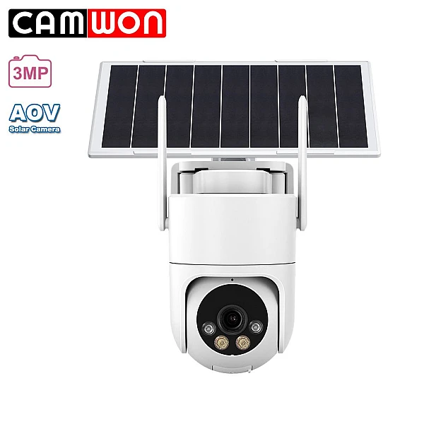 CAMWON WIP-CP300BW CamhiPro WiFi AOV Solar Battery Camera Ηλιακή κάμερα 3 Mpixels Λευκή