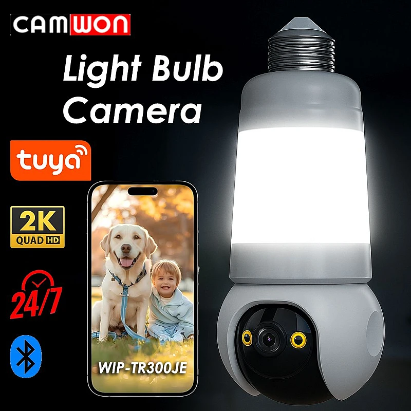 CAMWON WIP-TR300JE Tuya E27 Bulb Wi-Fi Camera 3.0Mp με λαμπτήρα LED
