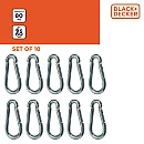 BLACK+DECKER Σετ Καραμπίνερ Ασφαλείας 6×60mm έως 80kg 10τμχ BXCHSF7103