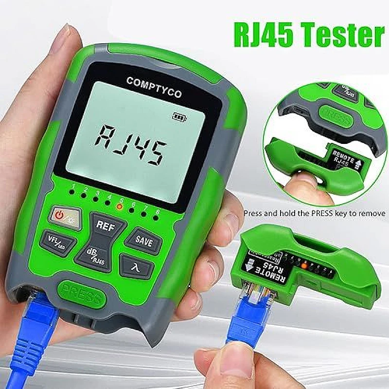 COMPTYCO AUA-MC7 Μίνι οπτικός μετρητής ισχύος, ελεγκτής καλωδίων οπτικών ινών OPM -70~+10/-50~+26dBm με δοκιμή δικτύου και φωτισμό LED 