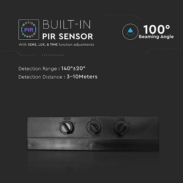 Προβολέας LED SAMSUNG 50W Φυσικό λευκό 4000K Λευκό σώμα με ανιχνευτή και 1m καλώδιο VT-158S-1 20302 V-TAC