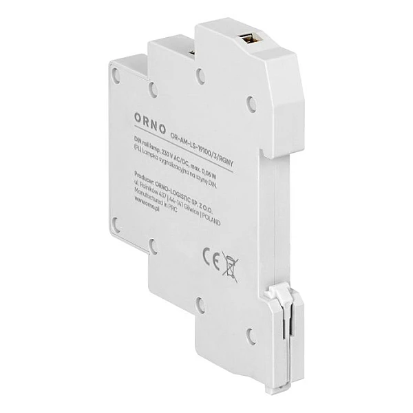 ORNO Ενδεικτική λυχνία LED τριφασική ράγας DIN AC L1 L2 L3 N κόκκινο πράσινο κίτρινο OR-AM-LS-19100/3/RGNY 