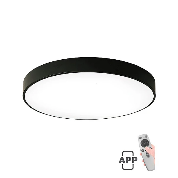 LED πλαφονιέρα 60W στρογγυλή Φ60 3xCCT-Dimmable με τηλεχειριστήριο IP20 Μαύρη FINESSE R1-60 2026130 VITO