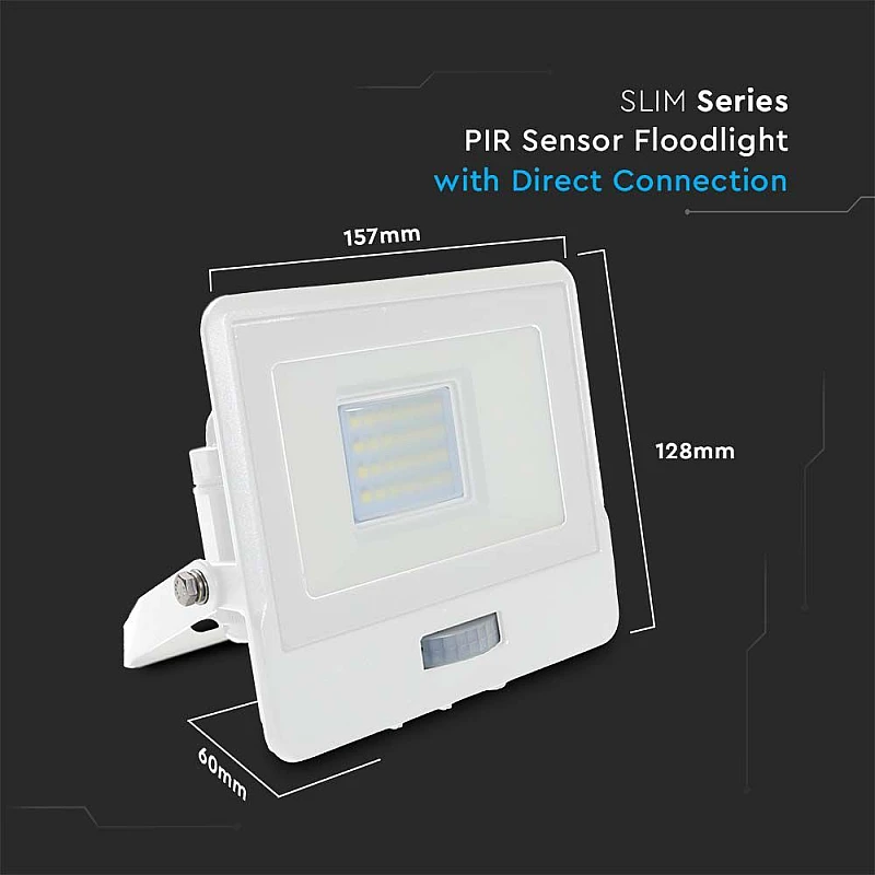 Προβολέας LED SAMSUNG 30W Ψυχρό λευκό 6500K Λευκό σώμα με ανιχνευτή VT-138S 20276 V-TAC Προβολέας LED SAMSUNG 30W Ψυχρό λευκό 6500K Λευκό σώμα με ανιχνευτή VT-138S 20276 V-TAC