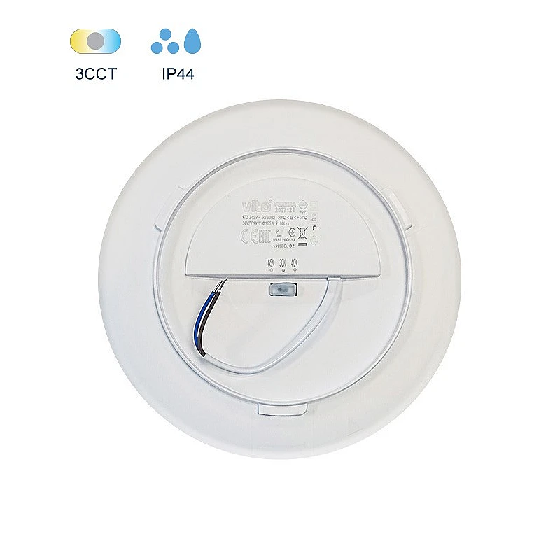 LED πλαφονιέρα 24W 3CCT φ290*H42 στρογγυλή IP44 Λευκό VENERA 2027131 VITO