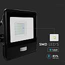 Προβολέας LED SAMSUNG 20W Ψυχρό λευκό 6500K Μαύρο σώμα με ανιχνευτή και 1m καλώδιο VT-128S-1 20285 V-TAC Προβολέας LED SAMSUNG 20W Ψυχρό λευκό 6500K Μαύρο σώμα με ανιχνευτή και 1m καλώδιο VT-128S-1 20285 V-TAC