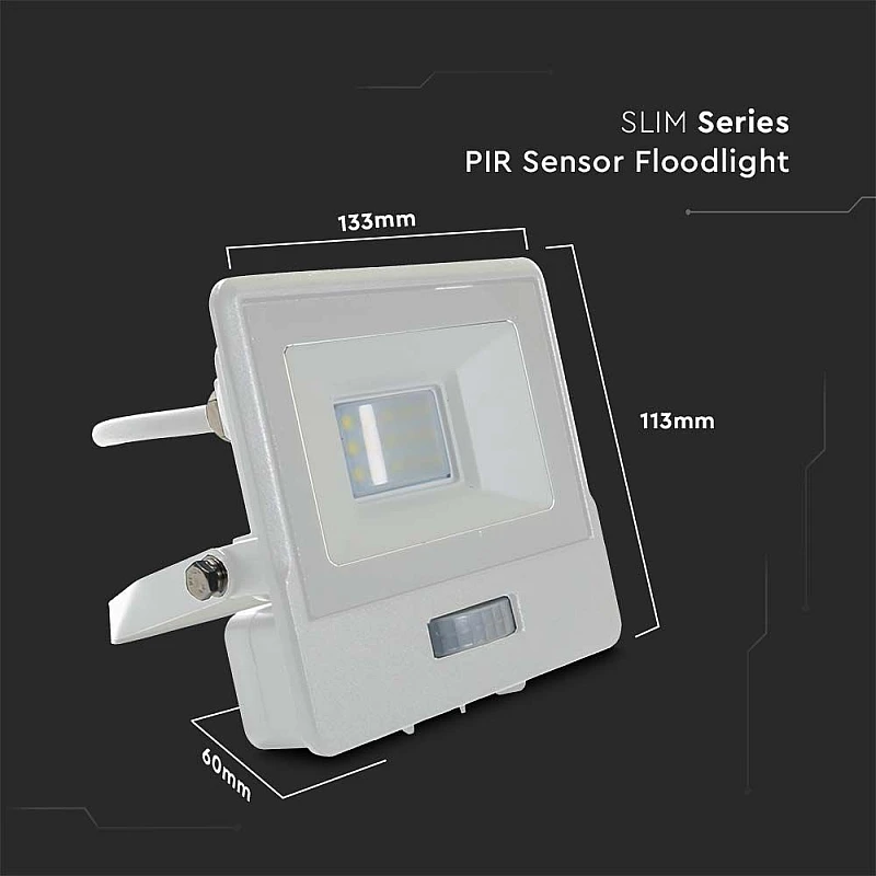 Προβολέας LED SAMSUNG 10W Φυσικό λευκό 4000K Λευκό σώμα με ανιχνευτή και 1m καλώδιο VT-118S-1 20293 V-TAC Προβολέας LED SAMSUNG 10W Φυσικό λευκό 4000K Λευκό σώμα με ανιχνευτή και 1m καλώδιο VT-118S-1 20293 V-TAC
