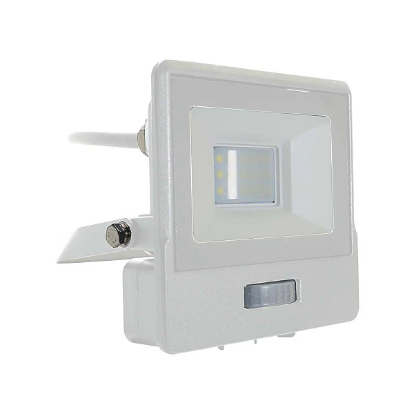 Προβολέας LED SAMSUNG 10W Φυσικό λευκό 4000K Λευκό σώμα με ανιχνευτή και 1m καλώδιο VT-118S-1 20293 V-TAC