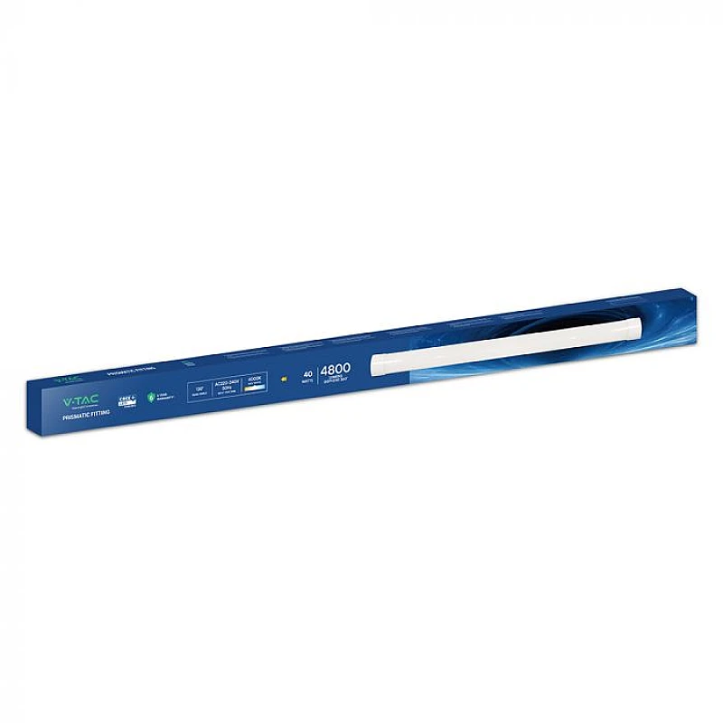 Φωτιστικό LED 40W Γραμμικό Πρισματικό CREE CHIP 120cm Φυσικό Λευκό 4000Κ VT-8-40 203516 V-TAC