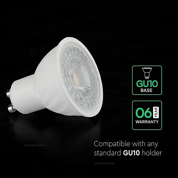 Λαμπτήρας CREE LED σπότ 6W GU10 Θερμό λευκό 3000K 110° VT-247 V-TAC 211926