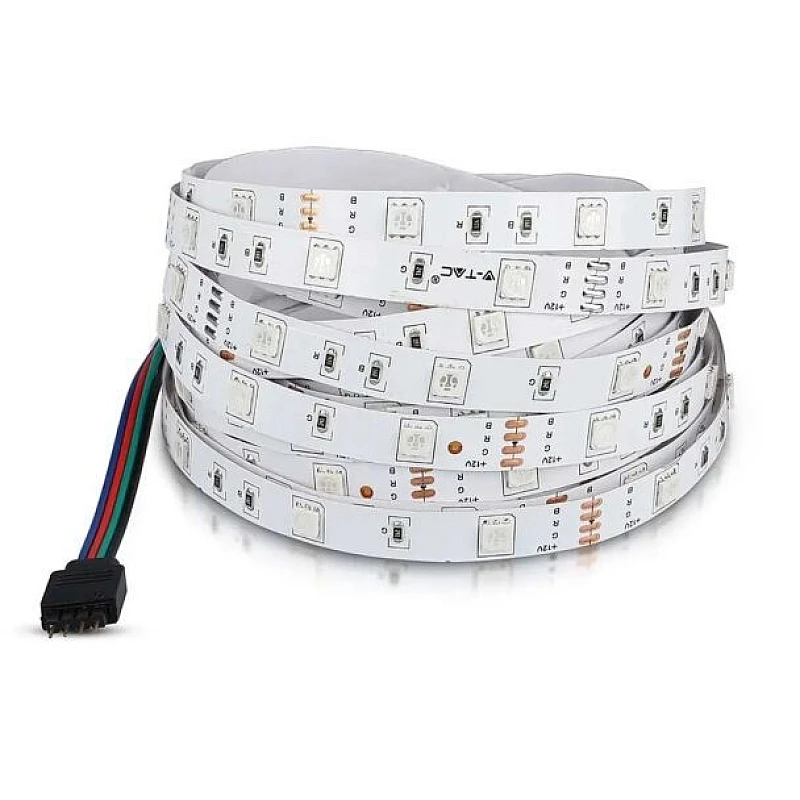 Ταινία led ισχύος 4w/m με 30 smd 5050 led/m IP20 χρωματισμός RGB 5 μέτρα V-TAC 212124 Ταινία led ισχύος 4w/m με 30 smd 5050 led/m IP20 χρωματισμός RGB 5 μέτρα V-TAC 212124