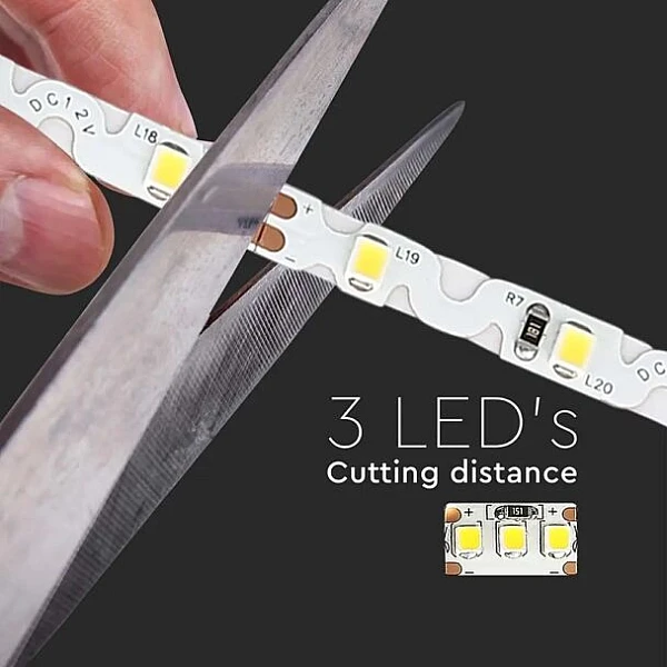Ταινία led ισχύος 4.2/m με 60 leds smd 3528 /mt ψυχρό λευκό 6500K 5 μέτρα VT-3526-60 V-TAC 212005