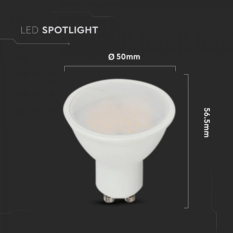 Λαμπτήρας CREE LED Spot GU10 SMD 10W Φυσικό Λευκό 100° VT-271 V-TAC 218796