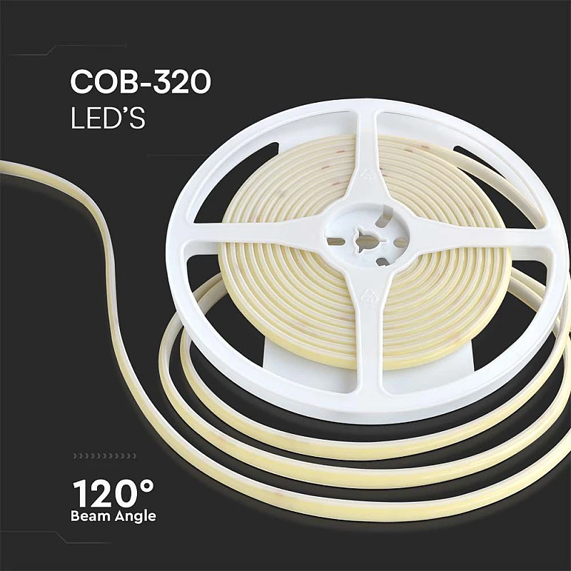 Ταινία LED COB DC 24V IP67 10W/m Μπλε  320L/m 5 μέτρα VT-COB-320 V-TAC 23142