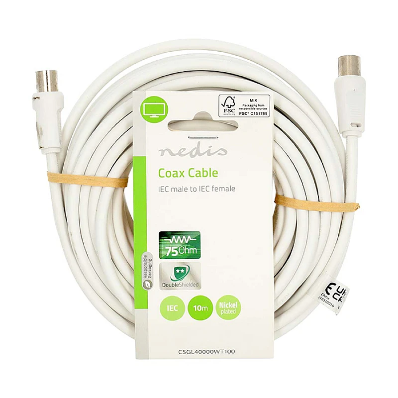 Καλώδιο κεραίας RF αρσ. - RF θηλ. 90dB 10m λευκό NEDIS CSGL40000WT100 Καλώδιο κεραίας RF αρσ. - RF θηλ. 90dB 10m λευκό NEDIS CSGL40000WT100