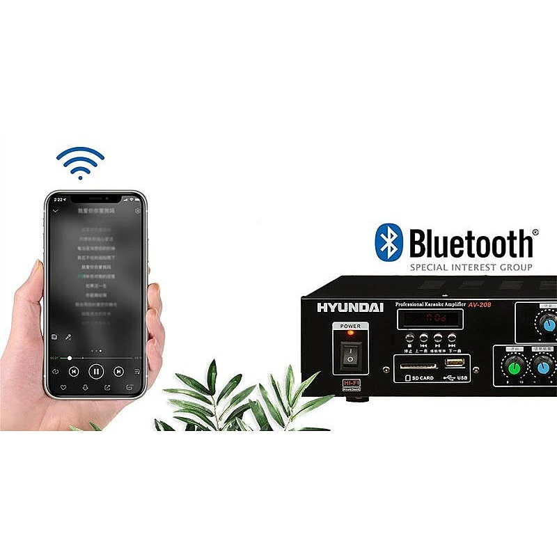 AV-208 Στερεοφωνικός Ενισχυτής KARAOKE USB/SD/MP3 και Bluetooth HYUNDAI AV-208 Στερεοφωνικός Ενισχυτής KARAOKE USB/SD/MP3 και Bluetooth HYUNDAI