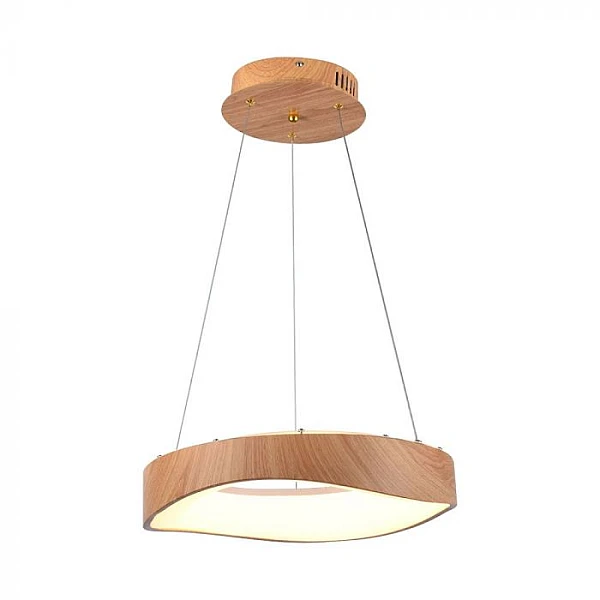 Κρεμαστό Φωτιστικό LED 18W 3000K 2100lm Ξύλο/Λευκό Ø400mm V-TAC VT-7973 23363
