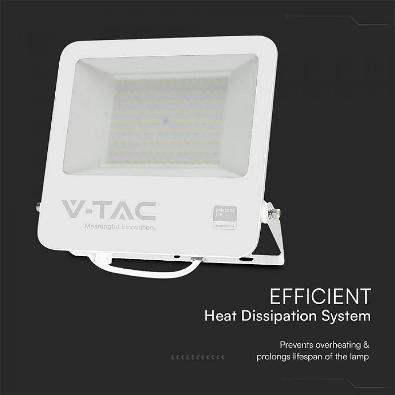 Προβολέας LED SAMSUNG 100W Ψυχρό λευκό 6400K Λευκός VT-44104 V-TAC 23443 Προβολέας LED SAMSUNG 100W Ψυχρό λευκό 6400K Λευκός VT-44104 V-TAC 23443
