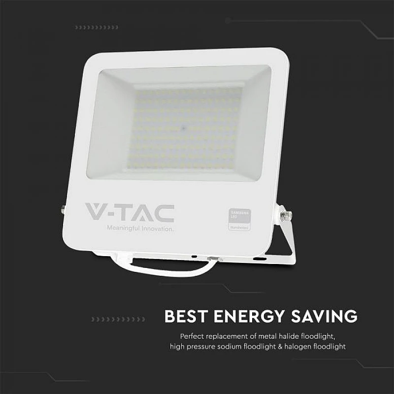 Προβολέας LED SAMSUNG 100W Ψυχρό λευκό 6400K Λευκός VT-44104 V-TAC 23443 Προβολέας LED SAMSUNG 100W Ψυχρό λευκό 6400K Λευκός VT-44104 V-TAC 23443