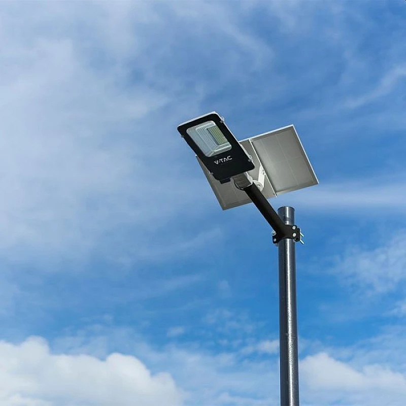 Ηλιακό Φωτιστικό Δρόμου HYBRID LED 50W 4000lm με τηλεχειριστήριο IP65 Ψυχρό λευκό 6500K Μαύρο VT-ST201 23579 V-TAC
