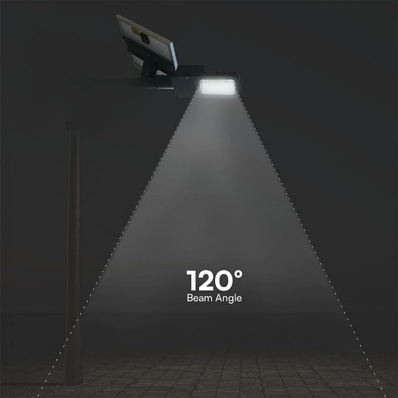Ηλιακό Φωτιστικό Δρόμου HYBRID LED 50W 4000lm με τηλεχειριστήριο IP65 Ψυχρό λευκό 6500K Μαύρο VT-ST201 23579 V-TAC