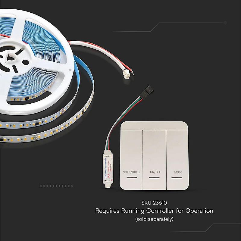 Ταινία LED RUNNIG SMD2835 DC 24V IP20 10W/m Φυσικό Λευκό 4000Κ 120L/m 10 μέτρα VT-2835-120 V-TAC 23608